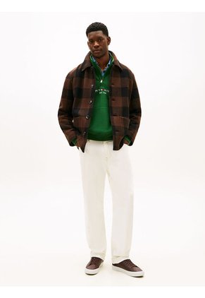 Tenis Marrón De Cuero Con Mezcla De Texturas Tommy Hilfiger