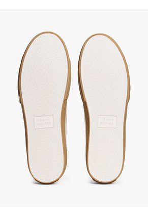 Tenis Blanco De Cuero Con Mezcla De Texturas Tommy Hilfiger