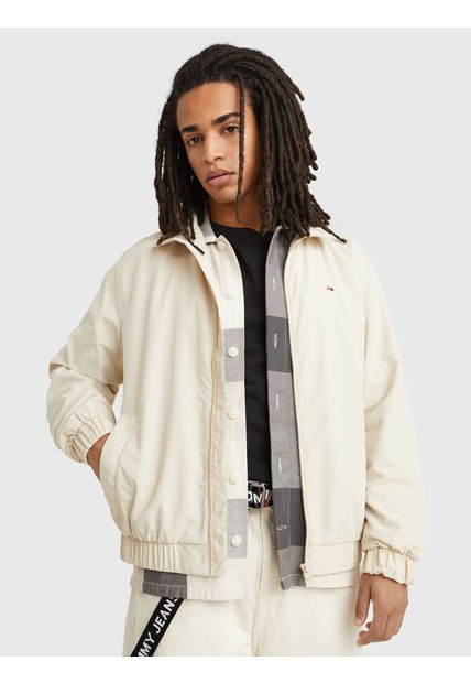 Chaqueta Con Parche Con Logo Essential Hombre Beige Tommy Jeans