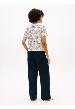 Camiseta Blanca Amplia De Punto Interlock Tommy Hilfiger