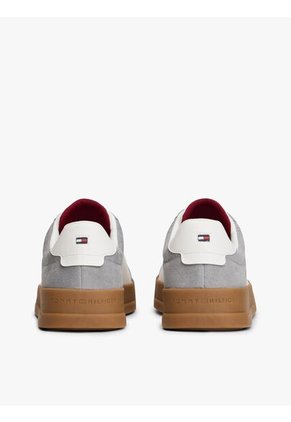 Tenis Gris De Tenis En Cuero Texturizada Tommy Hilfiger