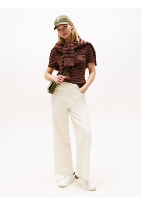 Tenis Blanco En Cuero Con Monograma TH Tommy Hilfiger