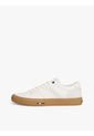 Tenis Blanco De Cuero Con Mezcla De Texturas Tommy Hilfiger de Tommy Hilfiger