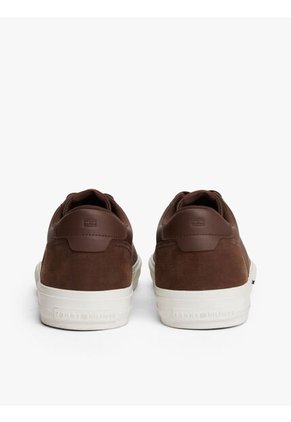 Tenis Marrón De Cuero Con Mezcla De Texturas Tommy Hilfiger