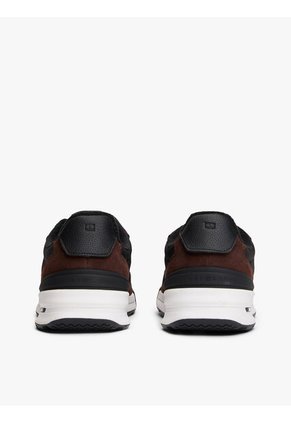 Tenis Negro Retro Dentadas En Mezcla De Ante Tommy Hilfiger