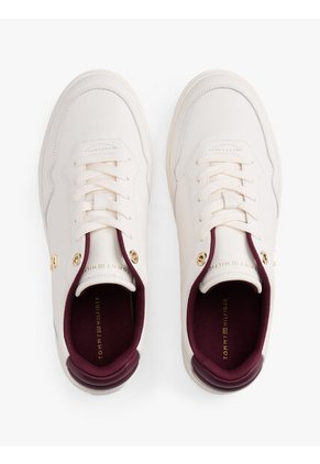 Tenis Blanco En Cuero Con Monograma TH Tommy Hilfiger