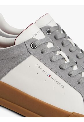 Tenis Gris De Tenis En Cuero Texturizada Tommy Hilfiger