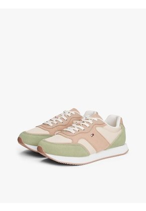 Tenis Verde De Ante Con Monograma TH Tommy Hilfiger