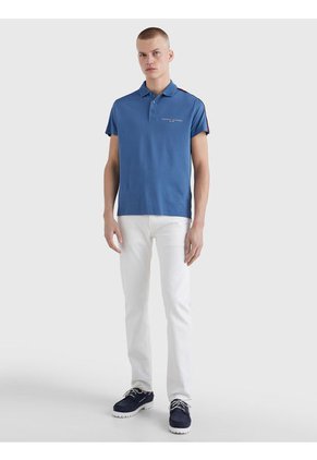 Polo De Corte Regular Con Cinta Distintiva Hombre Azul Tommy Hilfiger