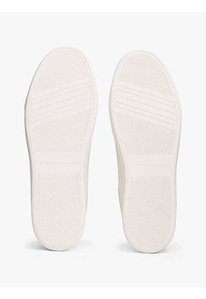 Tenis Blanco En Cuero Con Monograma TH Tommy Hilfiger