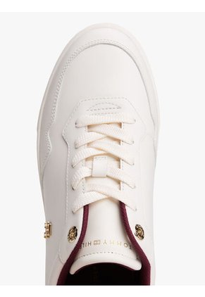 Tenis Blanco En Cuero Con Monograma TH Tommy Hilfiger