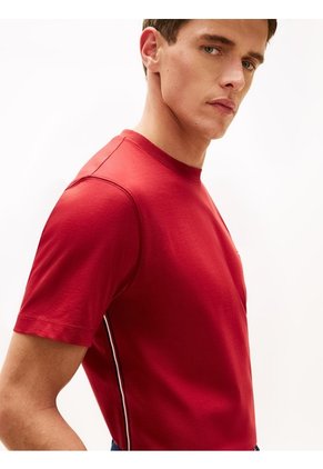 Camiseta Roja De Punto Con Rayas Global Stripe Tommy Hilfiger