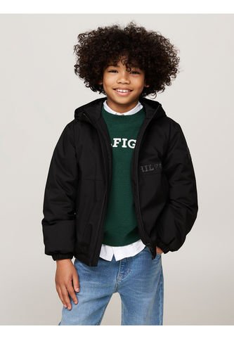 Chaqueta Niño Negra Acolchada Con Logo Monotipo Tommy Hilfiger Tommy Hilfiger
