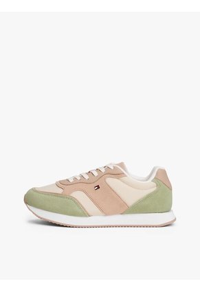 Tenis Verde De Ante Con Monograma TH Tommy Hilfiger