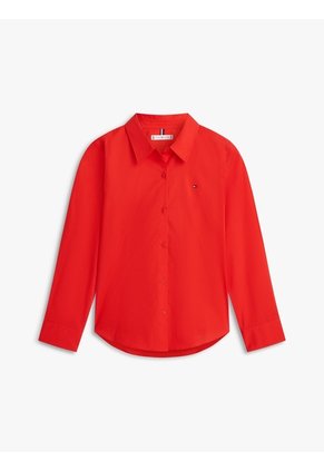 Camisa Roja A Rayas De Corte Regular Tommy Hilfiger