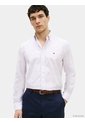 Camisa Celeste Flex Poplin Con Logo Tommy Hilfiger de Tommy Hilfiger