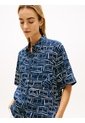 Camisa Azul De Manga Corta Con Corte Amplio Tommy Hilfiger de Tommy Hilfiger