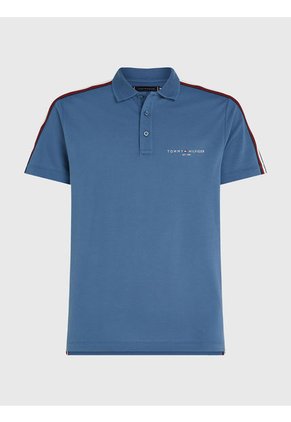 Polo De Corte Regular Con Cinta Distintiva Hombre Azul Tommy Hilfiger