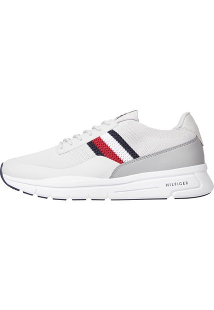 Tenis Ligeras Con Cinta Distintiva Hombre Blanco Tommy Hilfiger