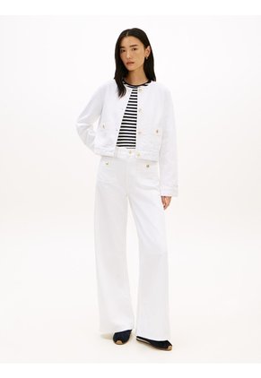 Chaqueta Blanca Denim Con Botones Dorados Tommy Hilfiger