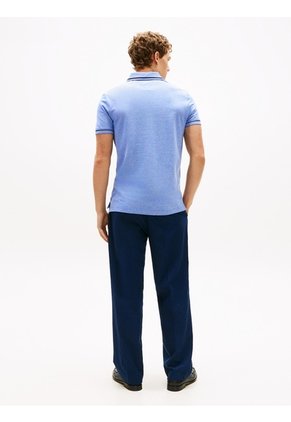 Polo Azul Oxford Two Tone De Corte Regular Tommy Hilfiger