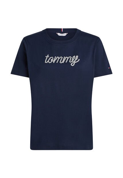 Camiseta Azul Oscuro Con Logo Gráfico De Corte Regular Tommy Hilfiger