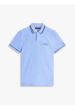 Polo Azul Oxford Two Tone De Corte Regular Tommy Hilfiger