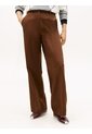 Pantalón Chocolate Wide Leg Con Logo Tommy Hilfiger de Tommy Hilfiger