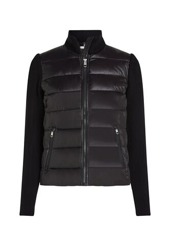 Chaqueta Negra Acolchada De Cuello Alto Con Cierre De Cremallera Tommy Hilfiger Tommy Hilfiger