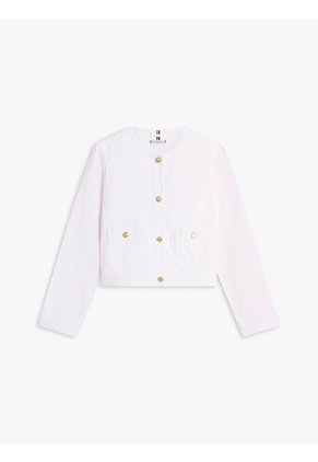 Chaqueta Blanca Denim Con Botones Dorados Tommy Hilfiger