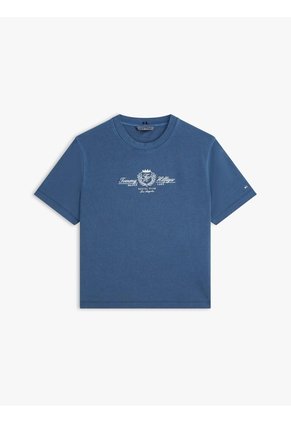 Camiseta Multicolor Amplia Con Logo Y Escudo Bordado Tommy Hilfiger