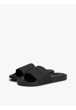 Sandalias Negro De Piscina Con Logo Tonal Tommy Hilfiger