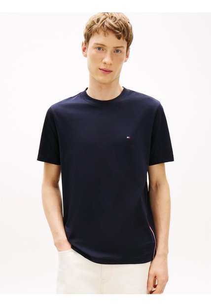 Camiseta Azul De Punto Con Rayas Global Stripe Tommy Hilfiger