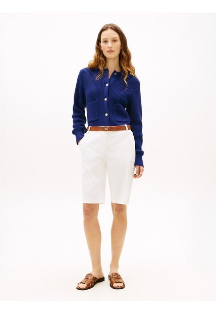 Bermudas Blanco Con Cinturón Tommy Hilfiger