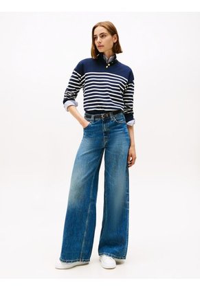 Tenis Blanco De Cuero Con Plataforma Y Monograma Tommy Hilfiger