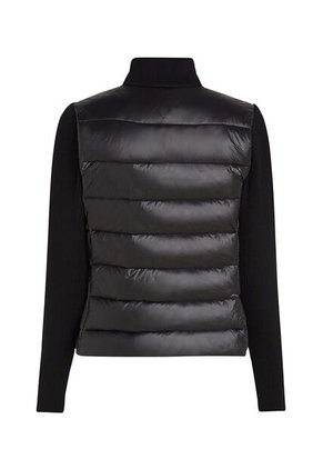 Chaqueta Negra Acolchada De Cuello Alto Con Cierre De Cremallera Tommy Hilfiger