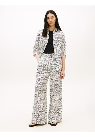 Pantalón Blanco Amplio De Pierna Ancha Tommy Hilfiger Tommy Hilfiger