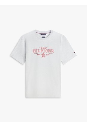 Camiseta Gris Heritage Con Logo Gráfico Tommy Hilfiger