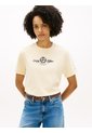 Camiseta Amarilla Amplia Con Logo Y Escudo Bordado Tommy Hilfiger de Tommy Hilfiger