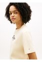 Camiseta Amarilla Amplia Con Logo Y Escudo Bordado Tommy Hilfiger de Tommy Hilfiger
