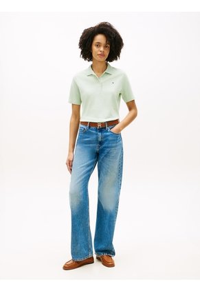 Polo Verde 1985 De Corte Regular Con Logo Bordado Tommy Hilfiger