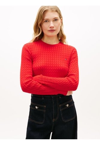 Saco Rojo De Punto Trenzado Fino Tommy Hilfiger Tommy Hilfiger