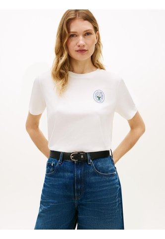 Camiseta Blanca De Corte Regular Con Logo Gráfico En El Pecho Tommy Hilfiger Tommy Hilfiger