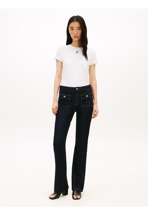 Camiseta Blanca De Punto Con Logo Texturizado Tommy Hilfiger