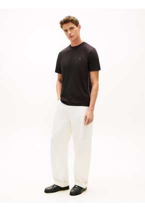 Camiseta Negra De Punto Con Rayas Global Stripe Tommy Hilfiger