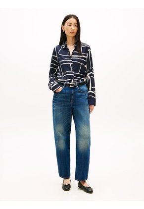 Camisa Azul De Corte Regular Con Botones Dorados Tommy Hilfiger