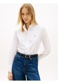 Camisa Blanca Poplin De Manga Larga Con Cuello De Volantes Tommy Hilfiger de Tommy Hilfiger