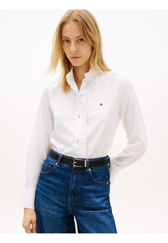 Camisa Blanca Poplin De Manga Larga Con Cuello De Volantes Tommy Hilfiger Tommy Hilfiger