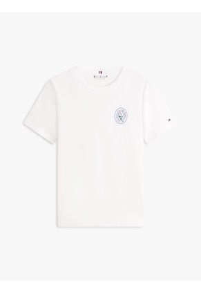 Camiseta Blanca De Corte Regular Con Logo Gráfico En El Pecho Tommy Hilfiger