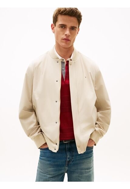 Chaqueta Beige Bomber Performance Repelente Al Agua Tommy Hilfiger